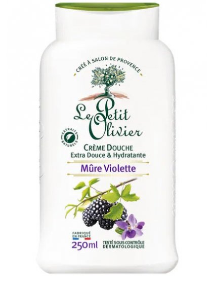 Sprchový krém Le Petit Olivier Mûre Violette  ostružina a fialka, 250 ml