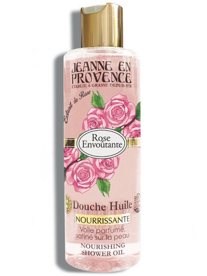 Vyživující sprchový olej Jeanne en Provence Rose Envoutante  růže, 250 ml