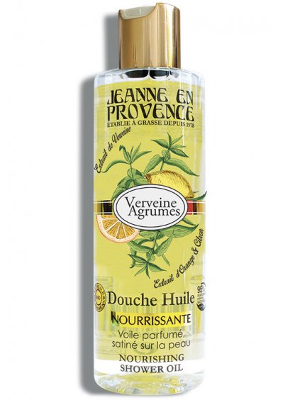 Vyživující sprchový olej Jeanne en Provence Verveine Agrumes  verbena a citrusy, 250 ml