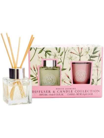 Dárková sada difuzéru a vonné svíčky Somerset Toiletry White Jasmine  bílý jasmín