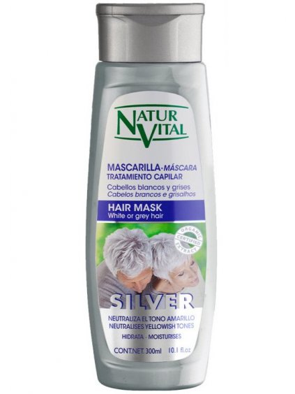Maska na bílé a šedivé vlasy NaturVital Silver  300 ml