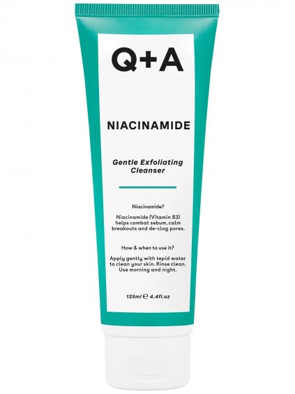 Jemný exfoliační čisticí gel na pleť s niacinamidem Q+A  125 ml