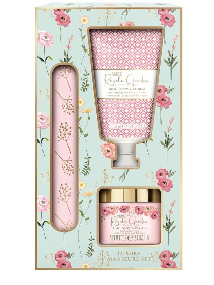 Kosmetická sada pro péči o ruce Baylis & Harding Rose  Poppy & Vanilla – růže, mák a vanilka, 3 ks