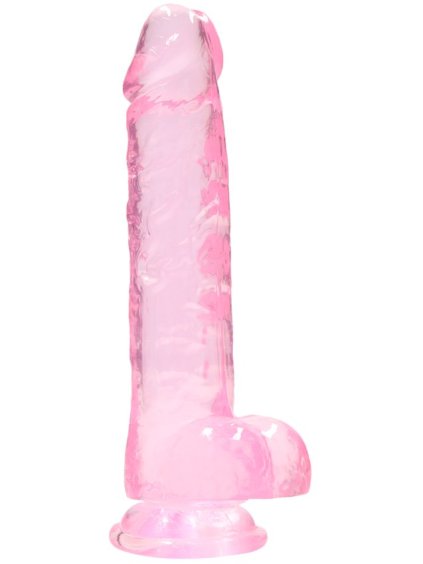 Realistické dildo s varlaty a přísavkou RealRock 8"  růžové
