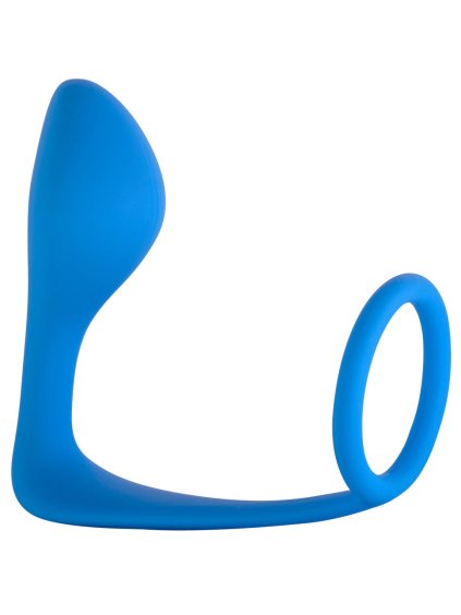 Stimulátor prostaty s kroužkem na penis Black Edition Back Door Blue