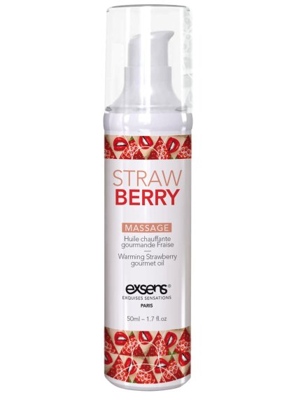 Hřejivý intimní masážní olej Exsens Strawberry  50 ml