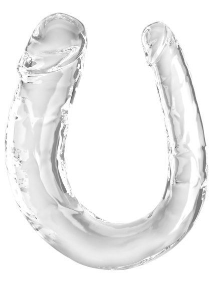 Dvojité realistické dildo King Cock Clear Medium Double Trouble