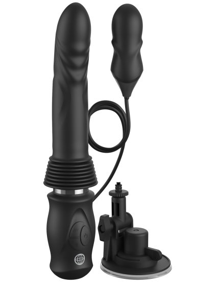 Přirážecí vibrátor s přísavkou + vibrační patrona Ultimate Silicone Thruster