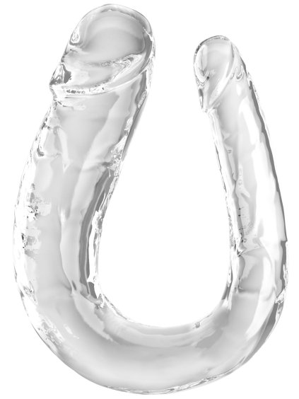 Dvojité realistické dildo King Cock Clear Large Double Trouble