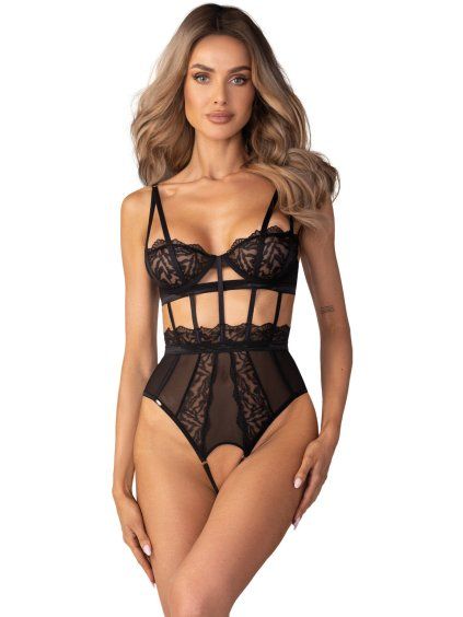 Body s otevřeným rozkrokem Obsessive Hersis (Velikost S/M)