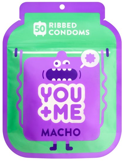 Vroubkované kondomy YOU+ME Macho  50 ks