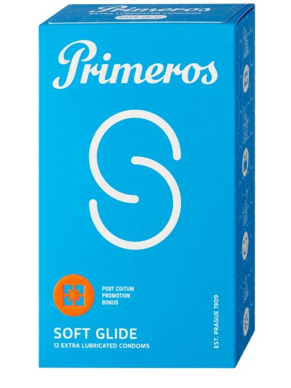 Ztenčené a extra lubrikované kondomy Primeros SOFTGLIDE  12 ks
