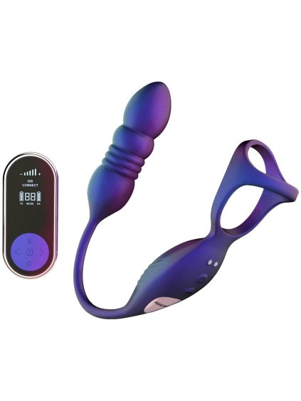 Kroužek na penis s přirážecím análním vibrátorem Hueman Deep Impact