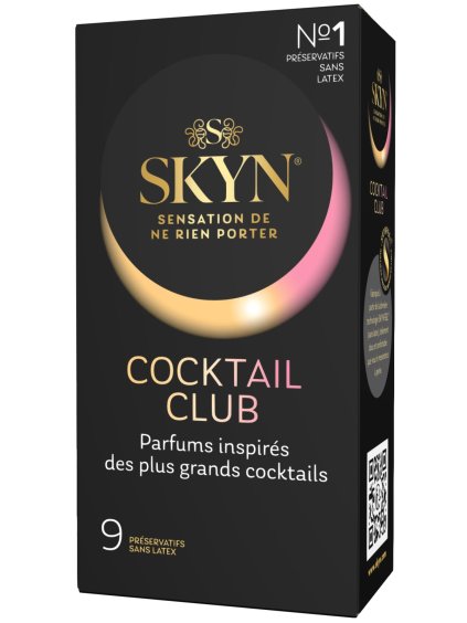 Tenké ochucené kondomy bez latexu SKYN Cocktail Club  9 ks