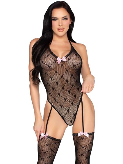 Síťované body s punčochami Leg Avenue