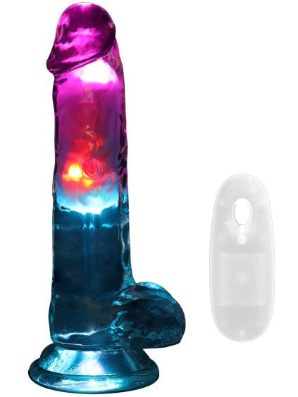 Svítící realistický vibrátor RealRock 7"  17 cm