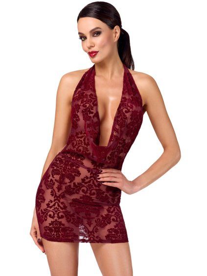 Minišaty se sametovým květinovým potiskem NOIR (Velikost S)