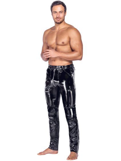 Lakované pánské kalhoty Black Level (Velikost S)