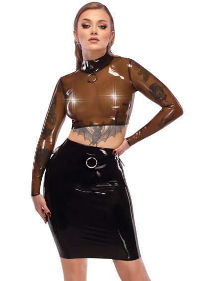 Latexový crop top s dlouhými rukávy LATE X (Velikost S)