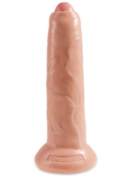 Realistické dildo se stahovací předkožkou King Cock 9" Uncut  22,5 cm
