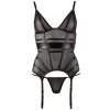 Korzet s lesklými vsadkami a podvazky + kalhotky  (tanga) Cottelli