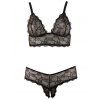 Krajkový set Cottelli - podprsenka a kalhotky s otevřeným rozkrokem (Velikost XL)