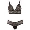 Krajkový set Cottelli - podprsenka a kalhotky s otevřeným rozkrokem