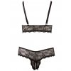 Krajkový set Cottelli - podprsenka a kalhotky s otevřeným rozkrokem