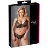 Krajkový set Cottelli - podprsenka a kalhotky s otevřeným rozkrokem (Velikost XL)