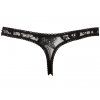 Krajková tanga s otevřeným rozkrokem Cottelli (Velikost S)