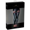 NOIR Samodržící lesklé punčochy s krajkovým lemem (Velikost S)