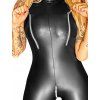 NOIR Celotělový lesklý overal bez rukávů (Velikost S)