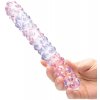 Skleněné dildo Gläs Purple Rose Nubby  18 cm