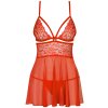 Průsvitný babydoll s krajkou + tanga Obsessive