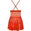 Průsvitný babydoll s krajkou + tanga Obsessive (Velikost S/M)