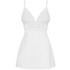 Sněhově bílý babydoll s krajkou + tanga Obsessive