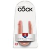 Dvojité realistické dildo Pipedream King Cock Small Double Trouble  15 cm