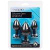 Sada silikonových análních kolíků se šperkem Silicone Gem Anal Kit  3 ks