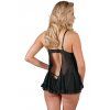 Průsvitný babydoll s průstřihy na prsou + tanga Cottelli (Velikost S)