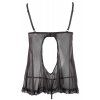 Průsvitný babydoll s průstřihy na prsou + tanga Cottelli (Velikost S)