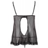 Průsvitný babydoll s průstřihy na prsou + tanga Cottelli