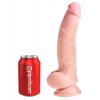 Realistické dildo s varlaty King Cock Plus Triple Density 8"  25 cm