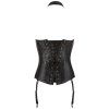 Kožený korzet s přezkami a odnímatelnými podvazky ZADO (Velikost S)