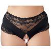 Krajkové kalhotky s perlovým řetízkem v rozkroku Cottelli (Velikost L)