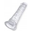 Dildo s přísavkou King Cock Clear 8"  21,8 cm
