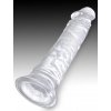 Dildo s přísavkou King Cock Clear 8"  21,8 cm