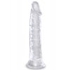 Dildo s přísavkou King Cock Clear 8"  21,8 cm
