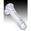 Dildo s varlaty a přísavkou King Cock Clear 8"  22,2 cm