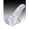 Dildo s varlaty a přísavkou King Cock Clear 8"  22,2 cm