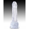 Dildo s varlaty a přísavkou King Cock Clear 7"  20,3 cm